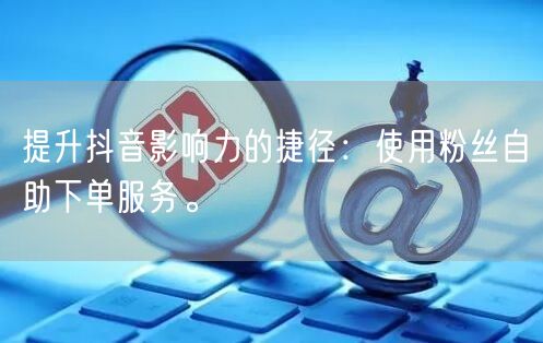提升抖音影响力的捷径：使用粉丝自助下单服务。